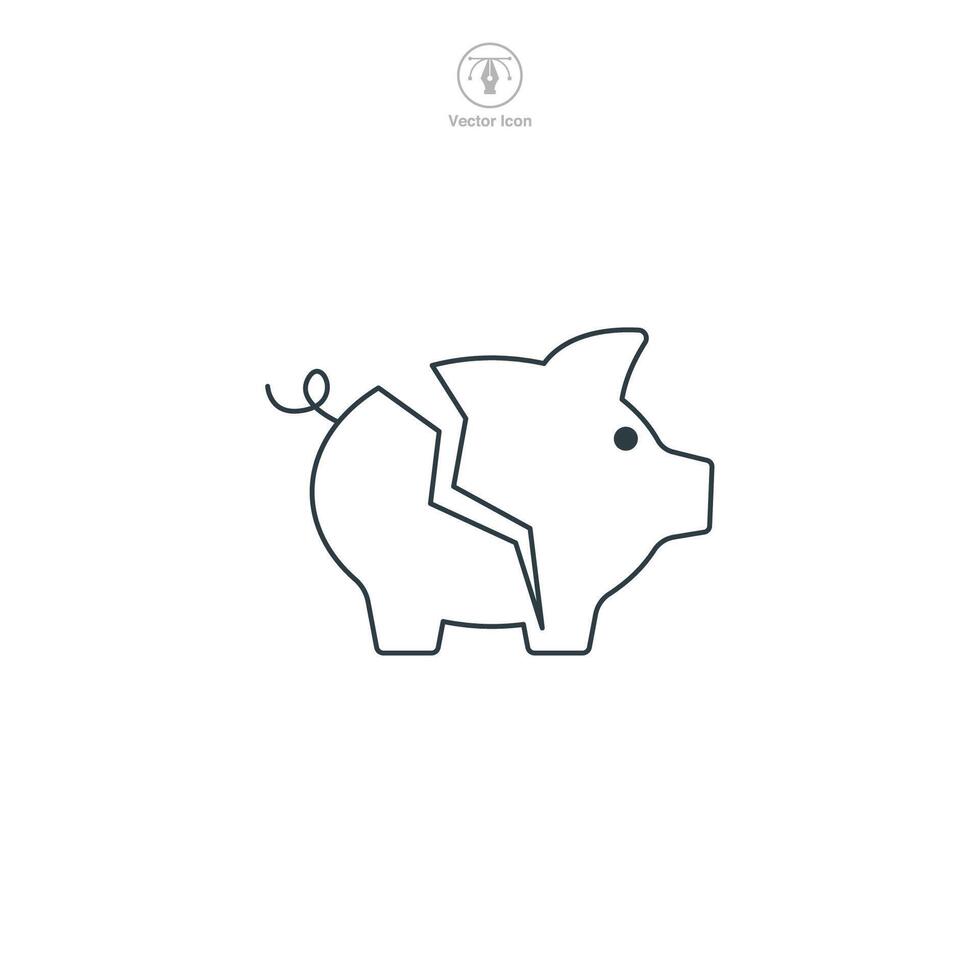 Bankruptcy Icon symbol illustration isolated on white background vector