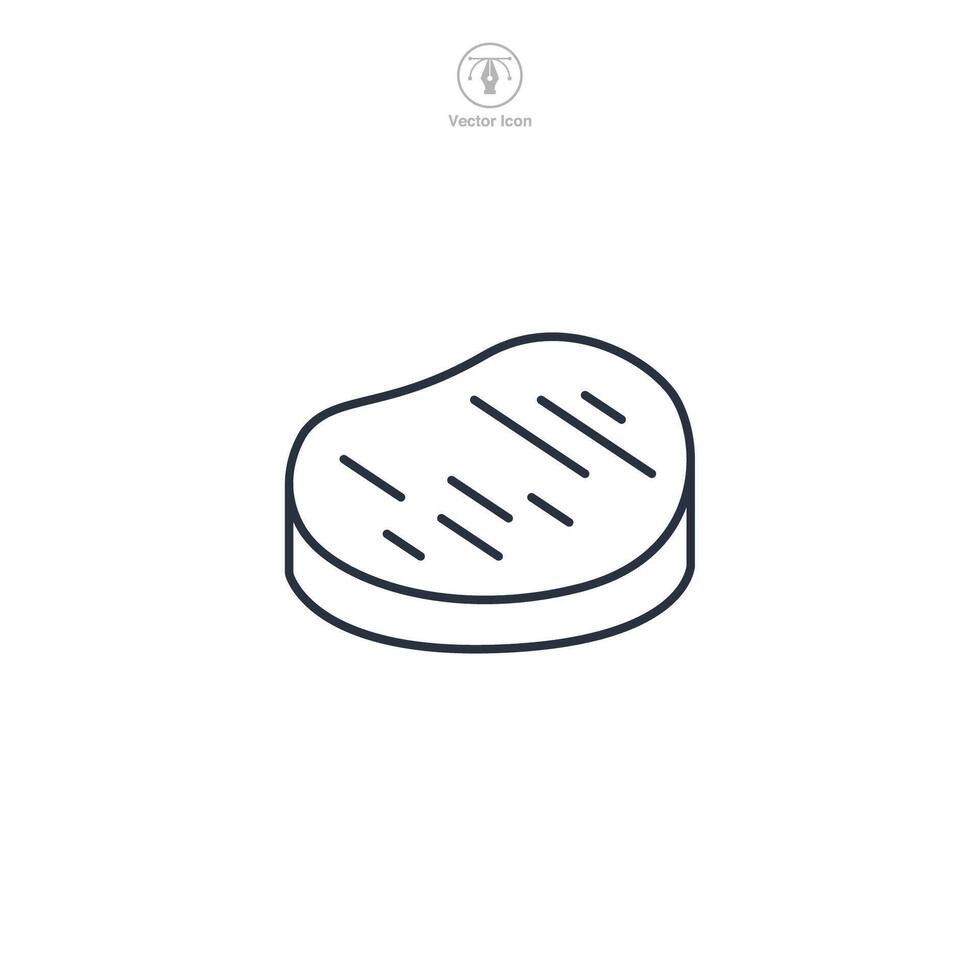 grilled steak Icon symbol illustration isolated on white background vector