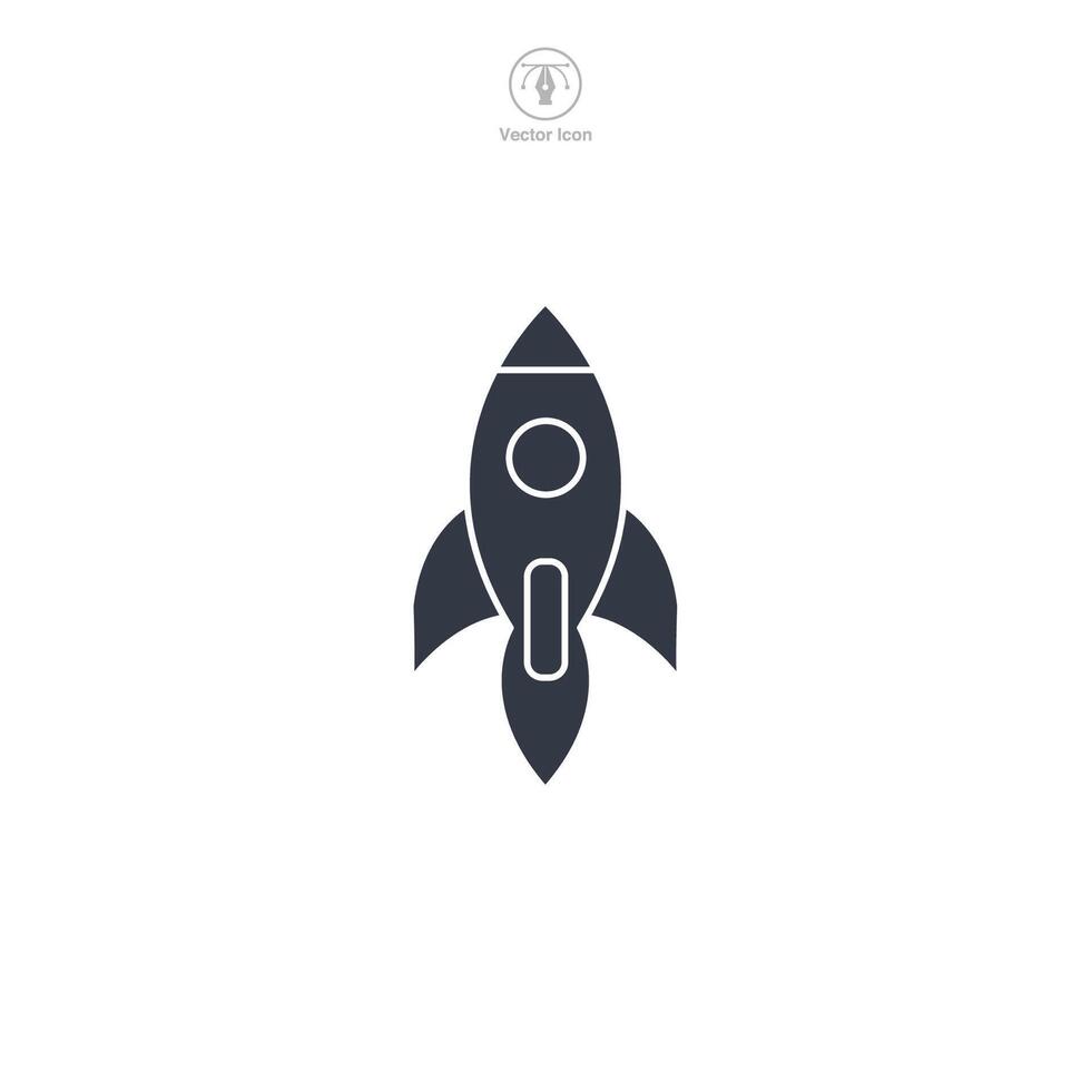 Rocket Icon symbol illustration isolated on white background vector