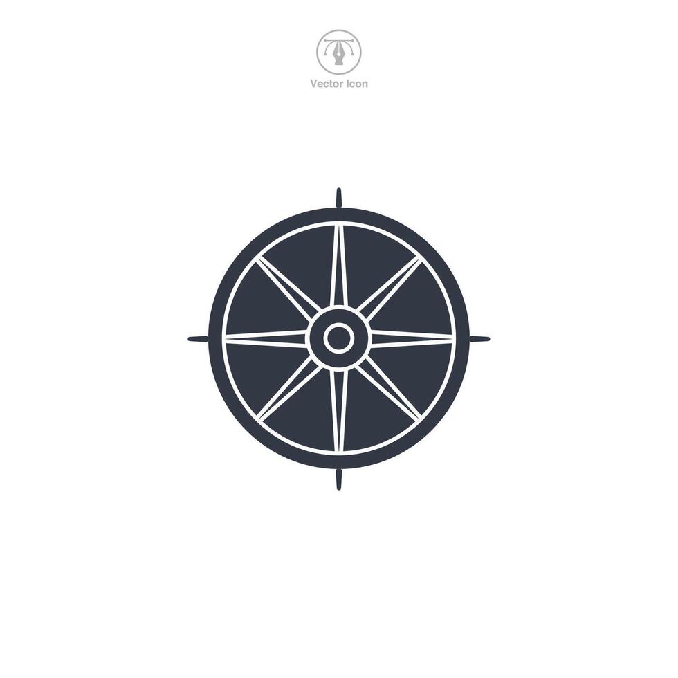 Wheel Icon symbol illustration isolated on white background vector