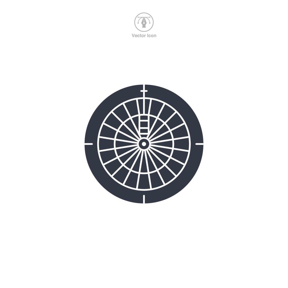 Target Dartboard Icon symbol illustration isolated on white background vector
