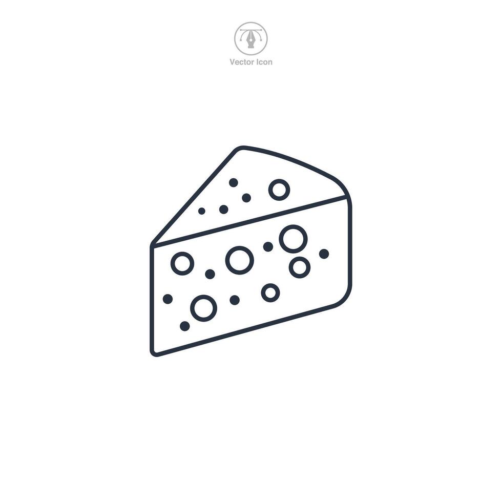 wedge of cheese with holes Icon symbol illustration isolated on white background vector