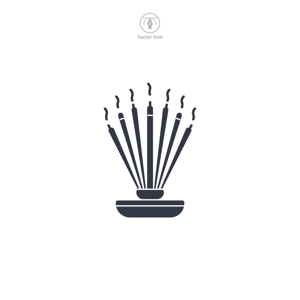 Incense Stick Icon symbol illustration isolated on white background vector
