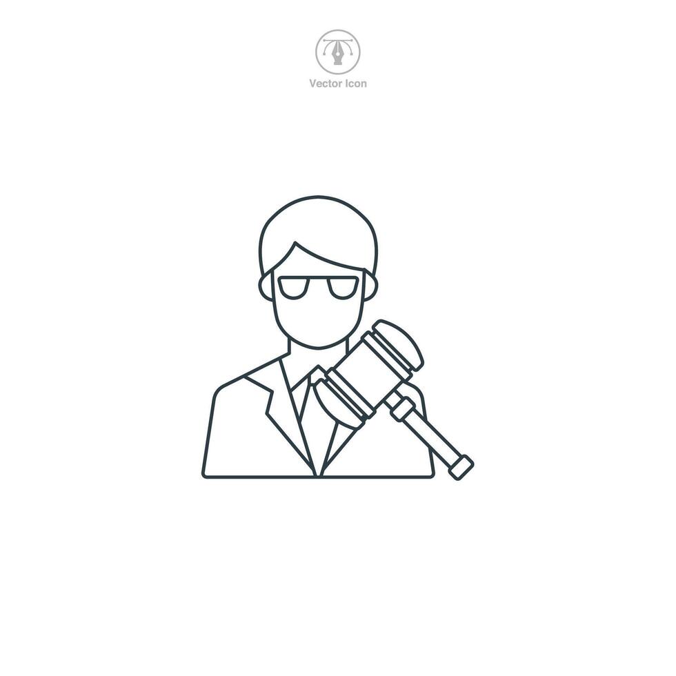 Lawyer Icon. Legal and Law theme symbol illustration isolated on white background vector