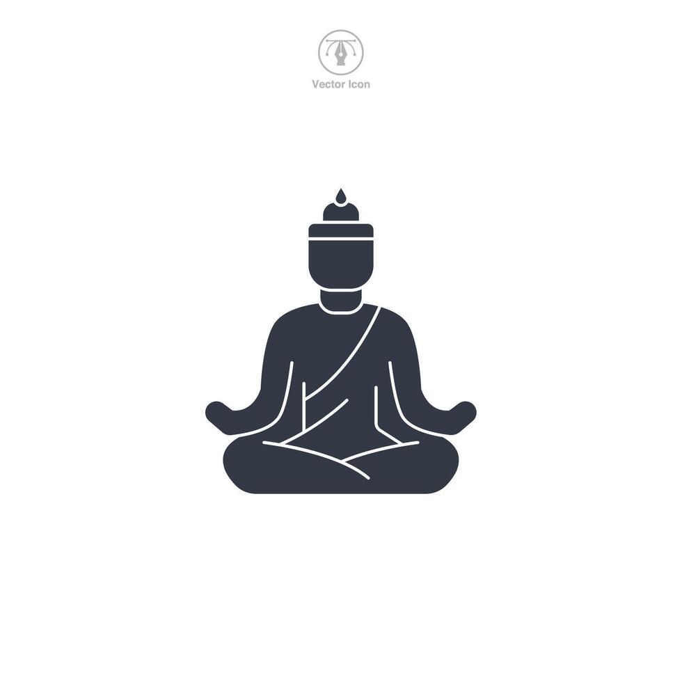 Lotus Pose Icon symbol illustration isolated on white background vector