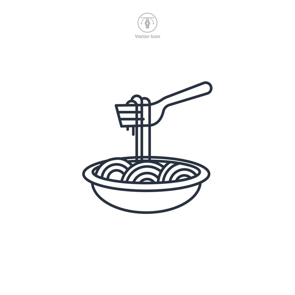 plate of spaghetti Icon symbol illustration isolated on white background vector