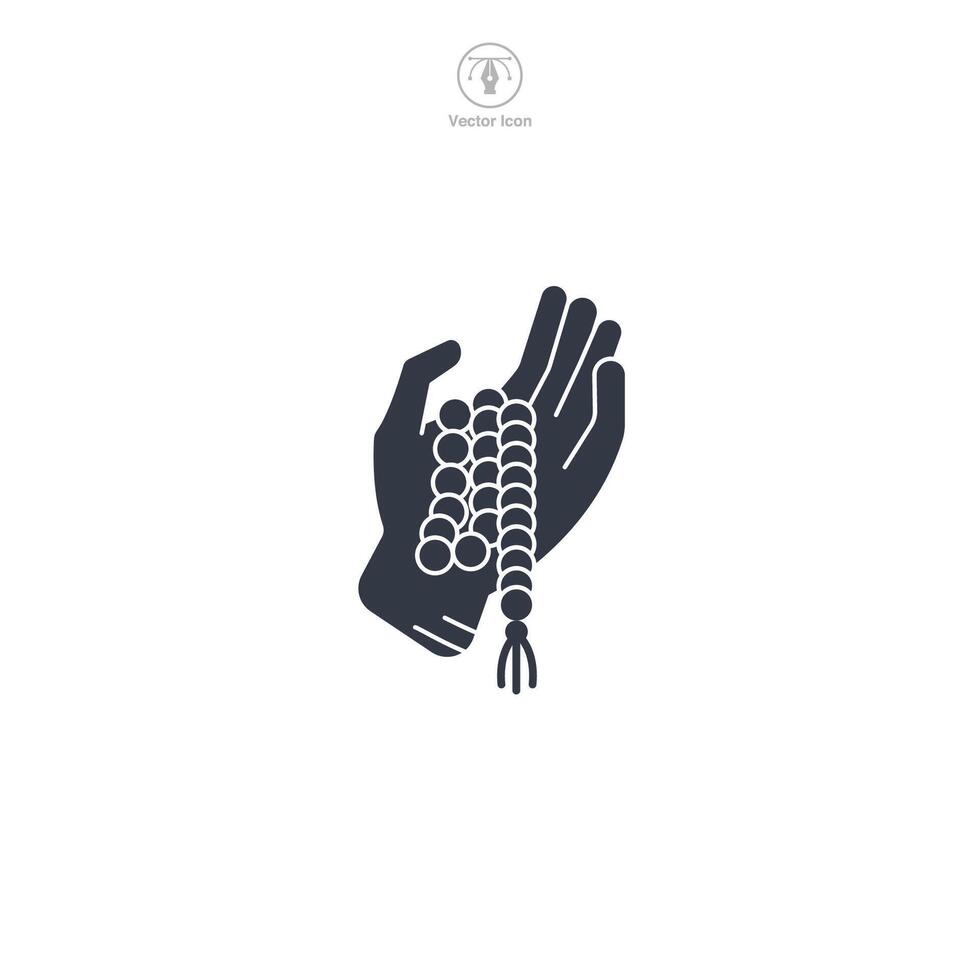 Mala Beads Icon symbol illustration isolated on white background vector