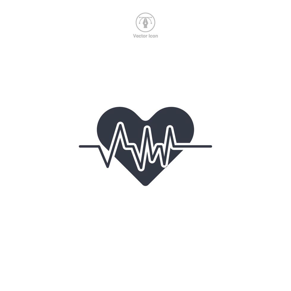 Heart Beat Icon symbol illustration isolated on white background vector