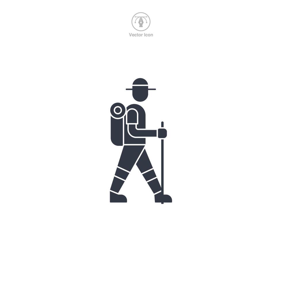 Hiker Icon symbol illustration isolated on white background vector