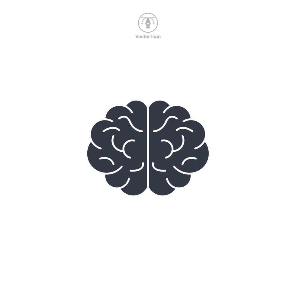 Human Brain Icon symbol illustration isolated on white background vector