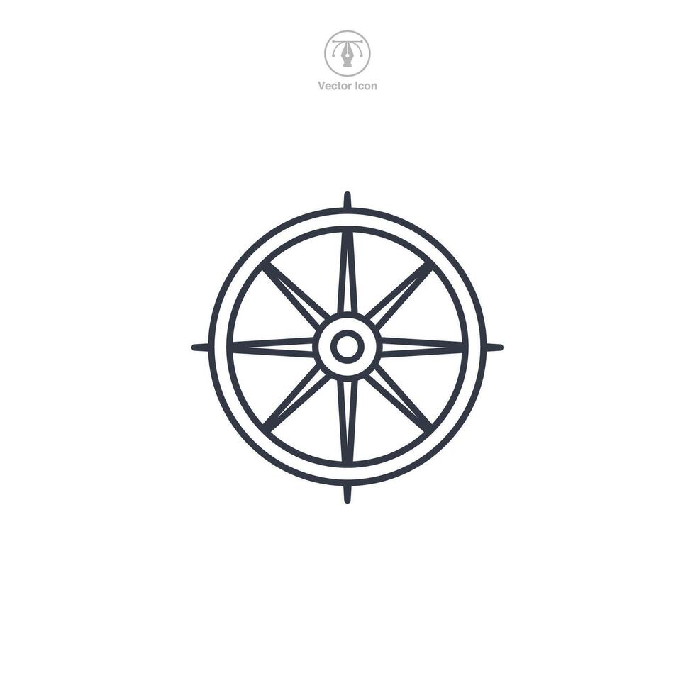 Wheel Icon symbol illustration isolated on white background vector
