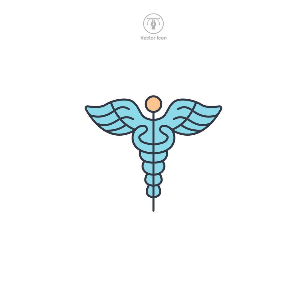 Medical Snake Caduceus Icon symbol illustration isolated on white background vector