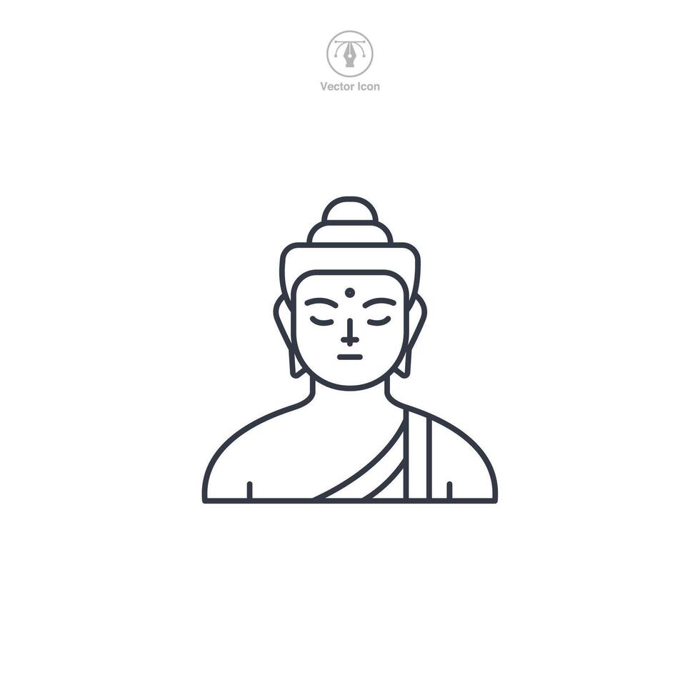 Buddha Statue Icon symbol illustration isolated on white background vector