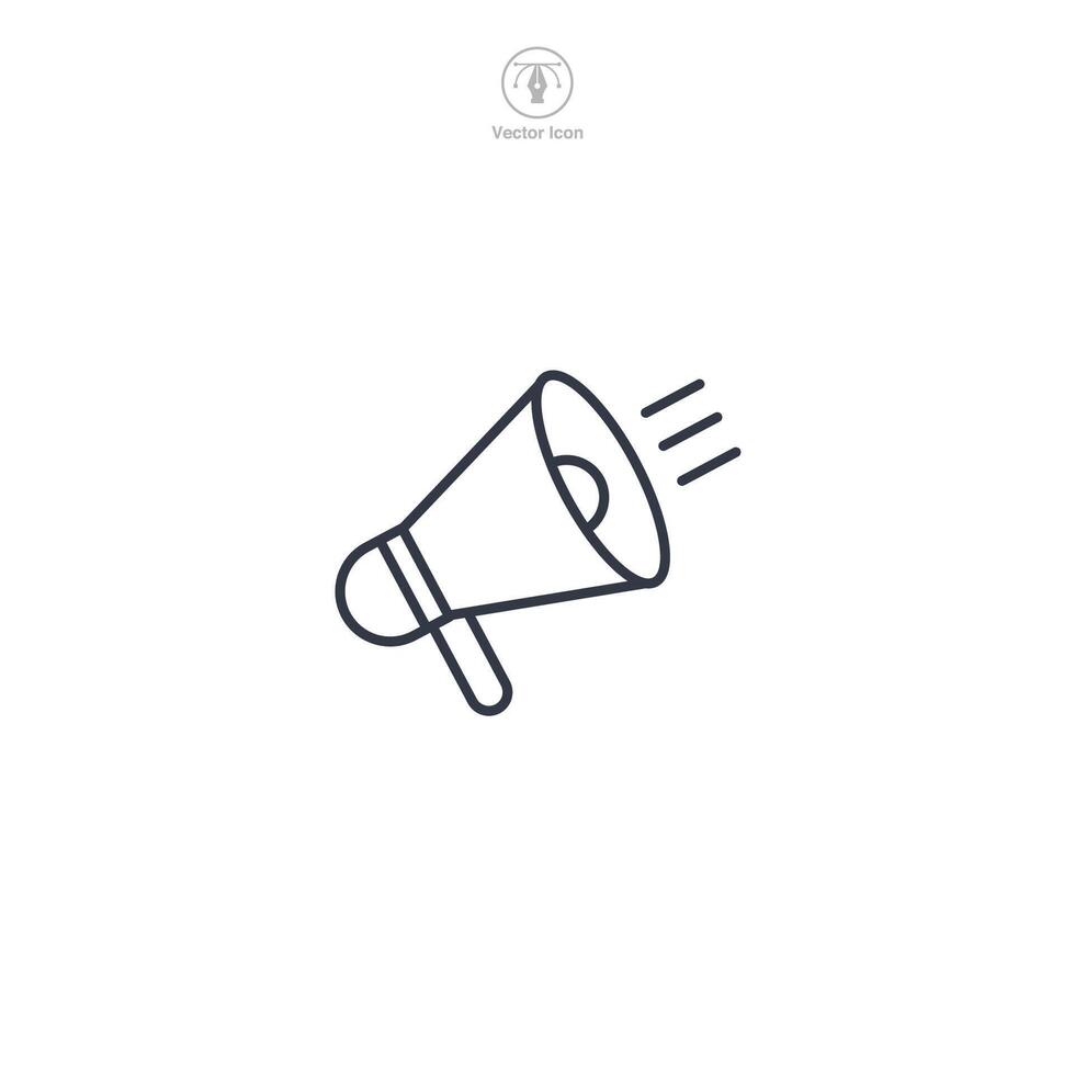 Megaphone Icon symbol illustration isolated on white background vector