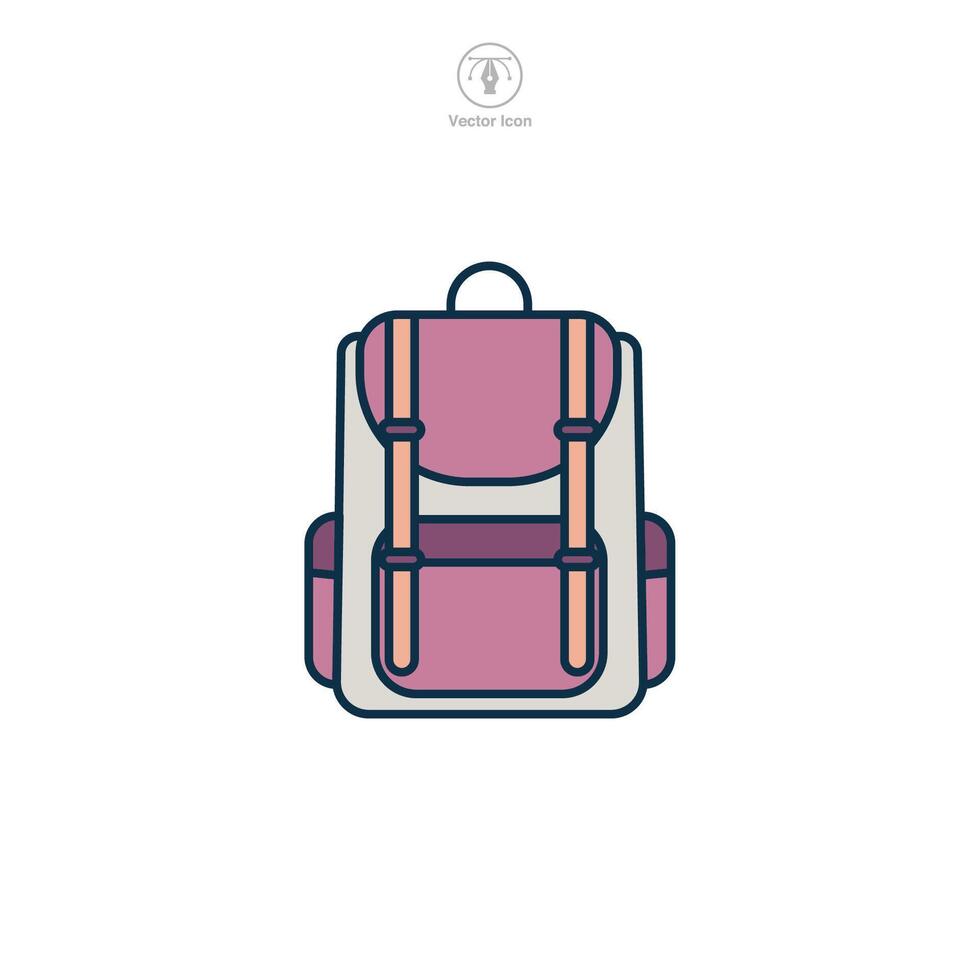 Backpack Icon symbol illustration isolated on white background vector