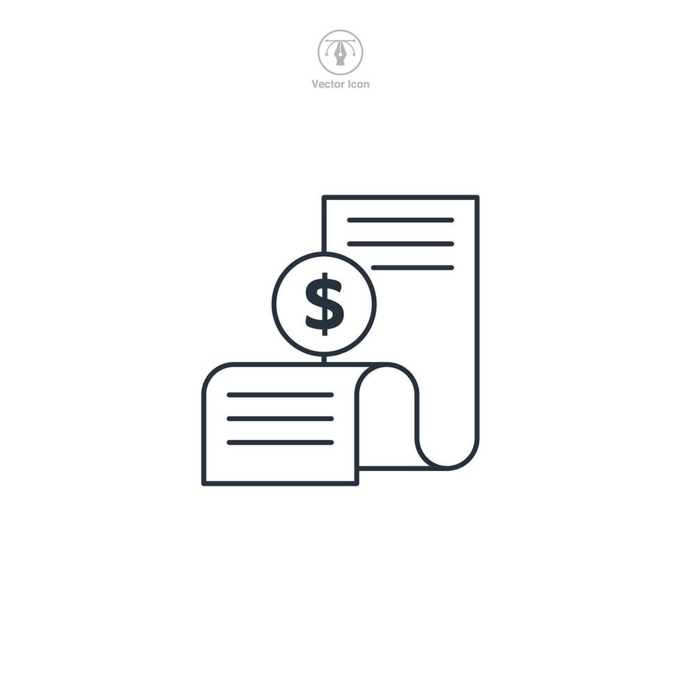 Invoice coin dollar Icon. Business Financial theme symbol illustration isolated on white background vector