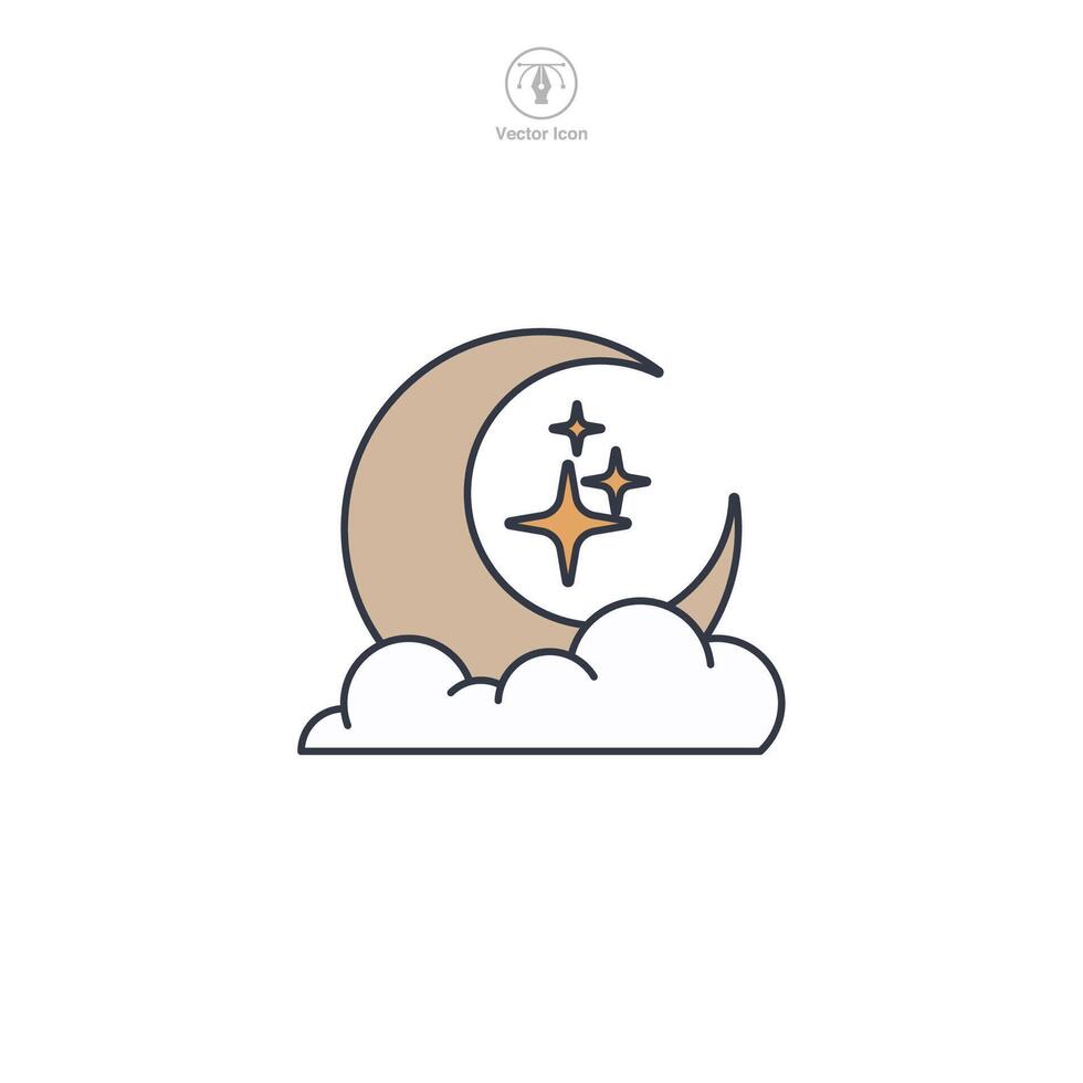 Moon and stars sign Icon symbol illustration isolated on white background vector