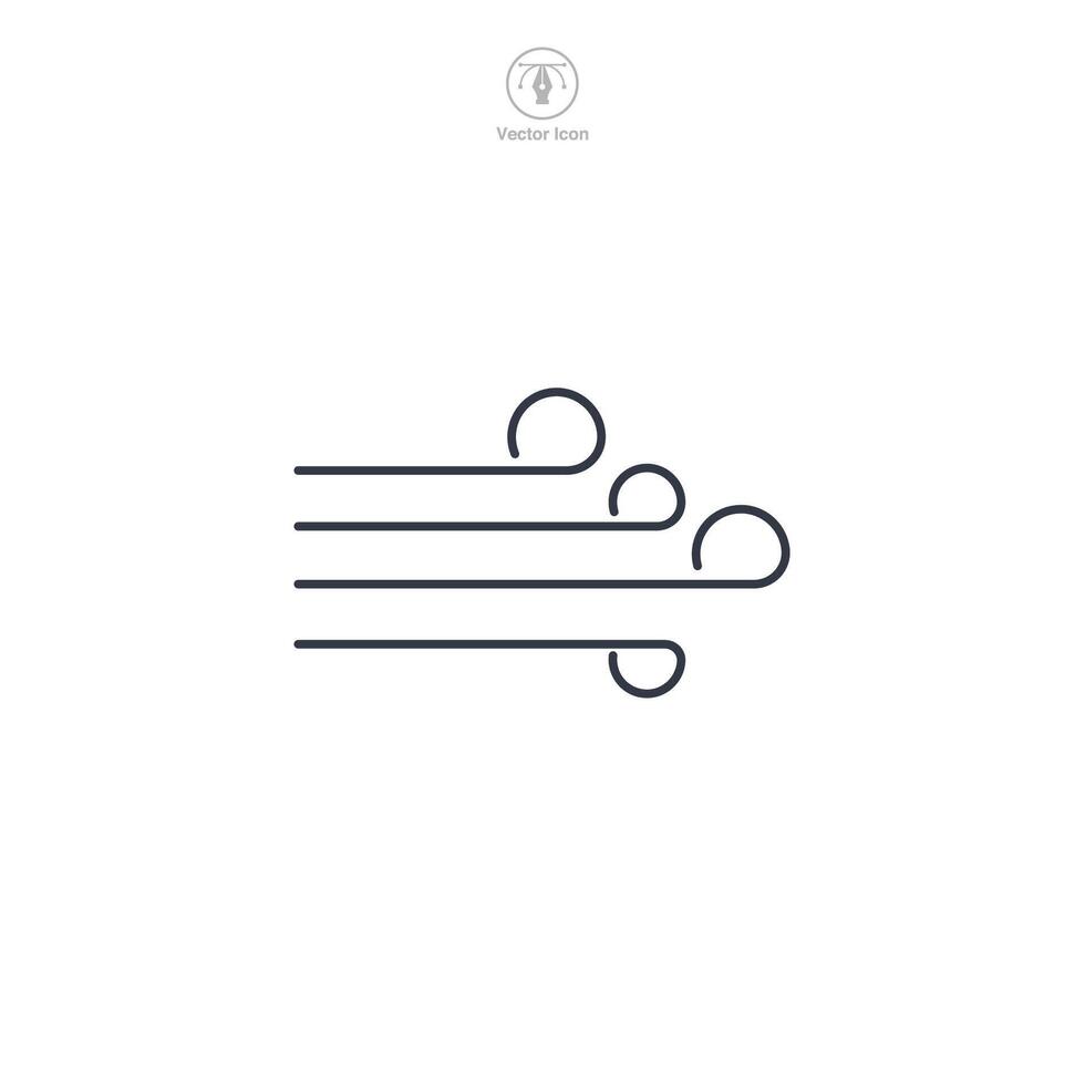Breath or Wind Icon symbol illustration isolated on white background vector