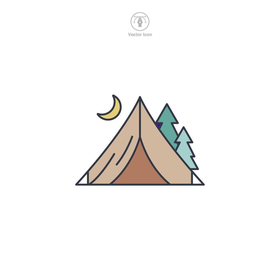Tent Icon symbol illustration isolated on white background vector