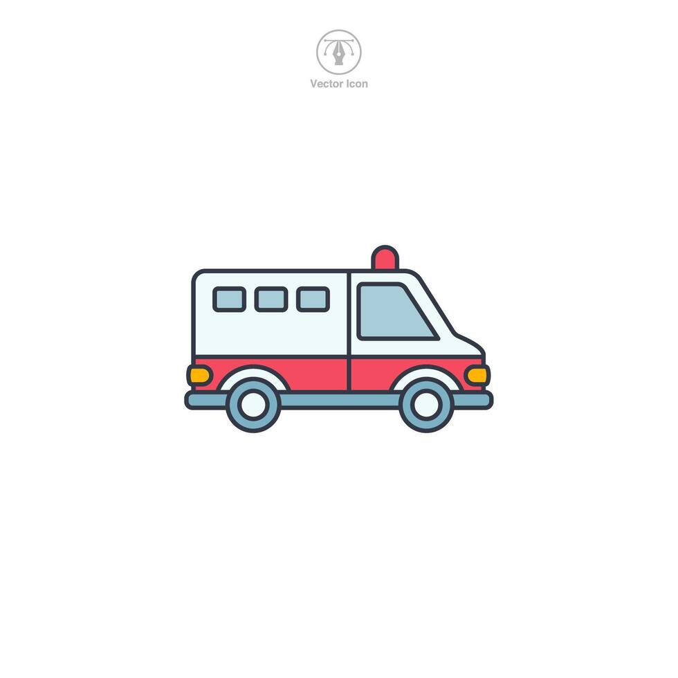 Ambulance Icon symbol illustration isolated on white background vector