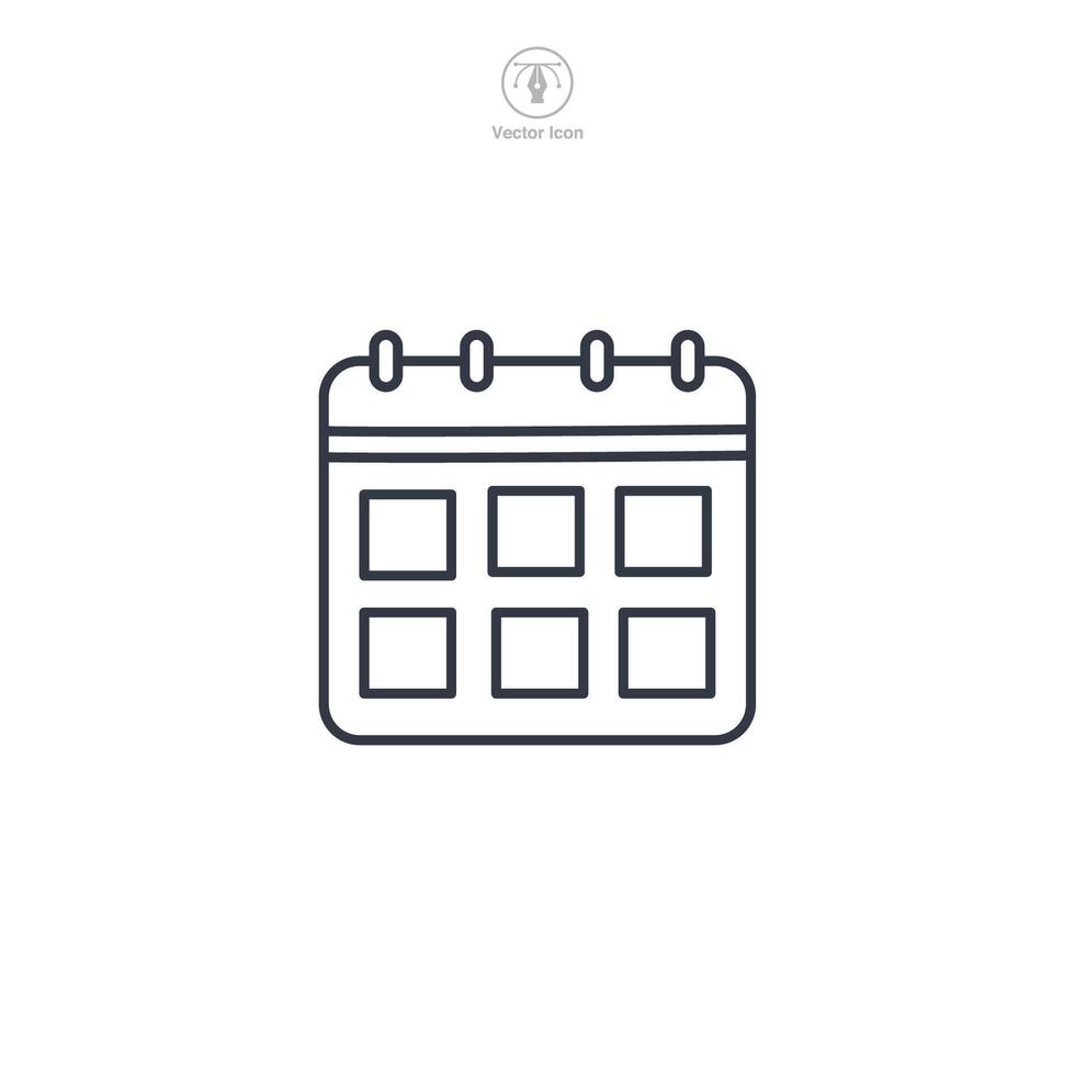 Calendar Icon symbol illustration isolated on white background vector