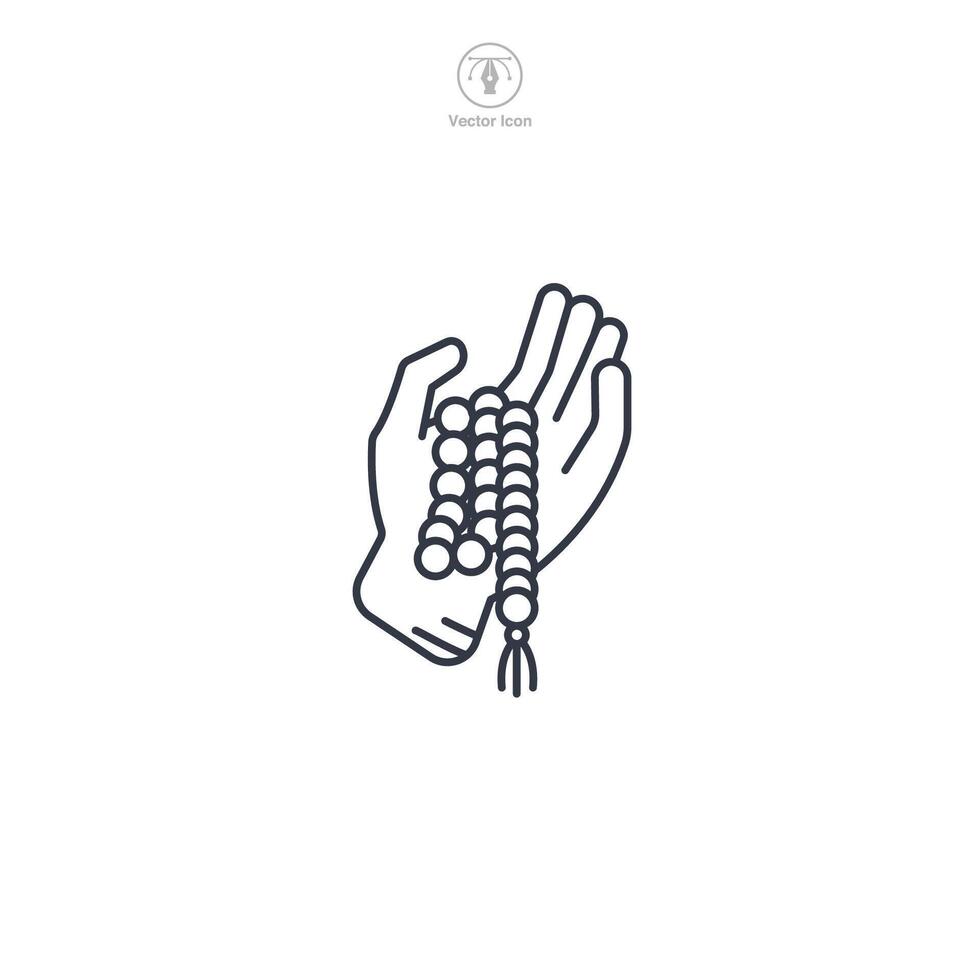 Mala Beads Icon symbol illustration isolated on white background vector