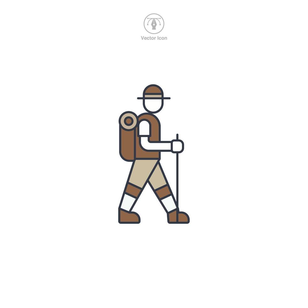 Hiker Icon symbol illustration isolated on white background vector