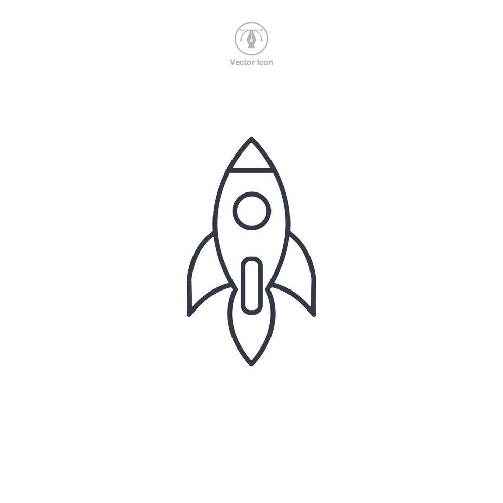 Rocket Icon symbol illustration isolated on white background vector