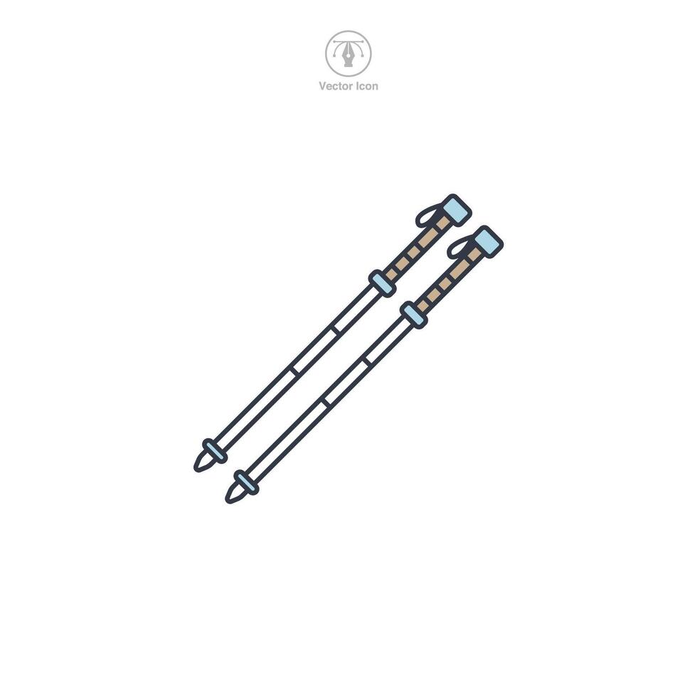 Trekking Poles Icon symbol illustration isolated on white background vector
