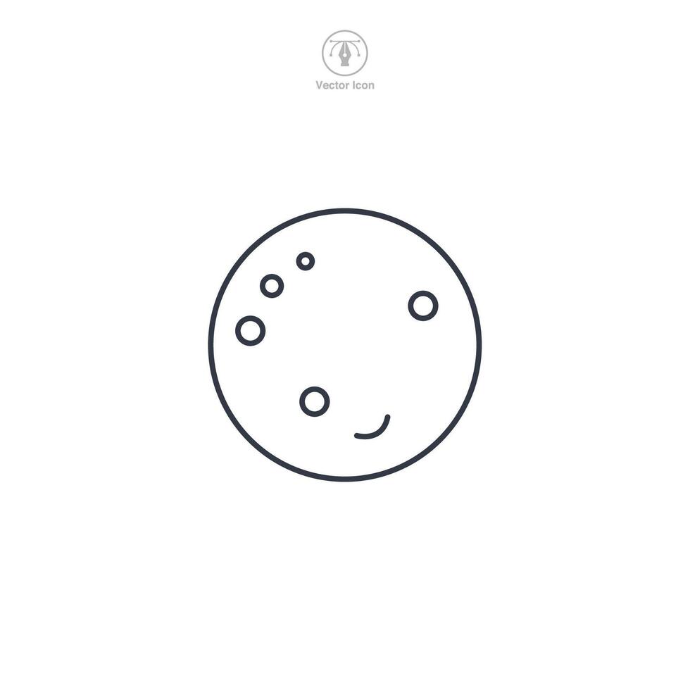 Moon Icon symbol illustration isolated on white background vector