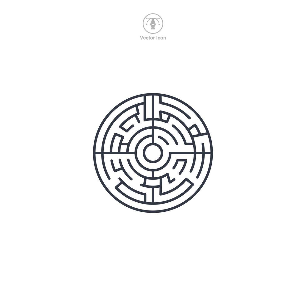 Labyrinth Icon symbol illustration isolated on white background vector