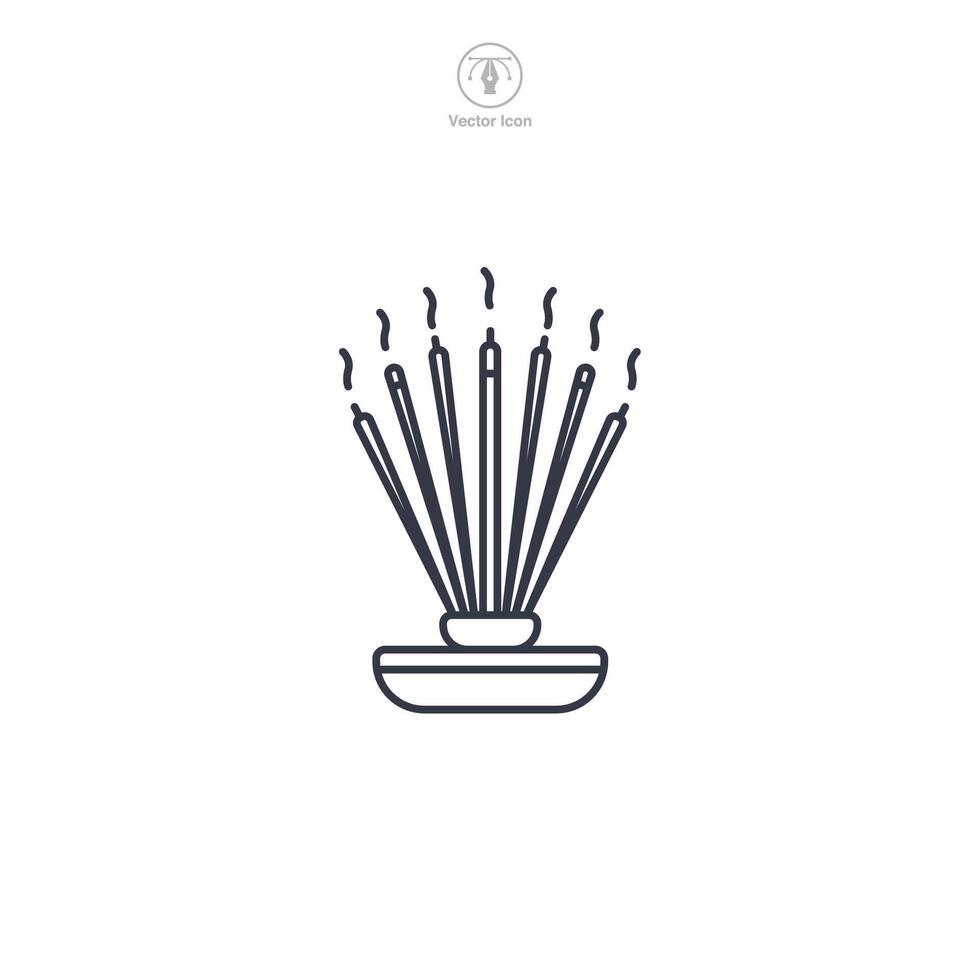 Incense Stick Icon symbol illustration isolated on white background vector