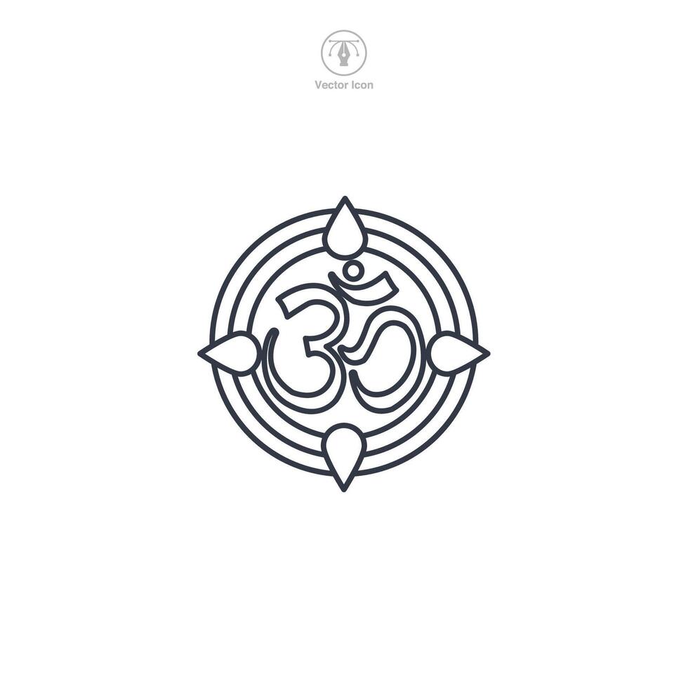 Om Icon symbol illustration isolated on white background vector