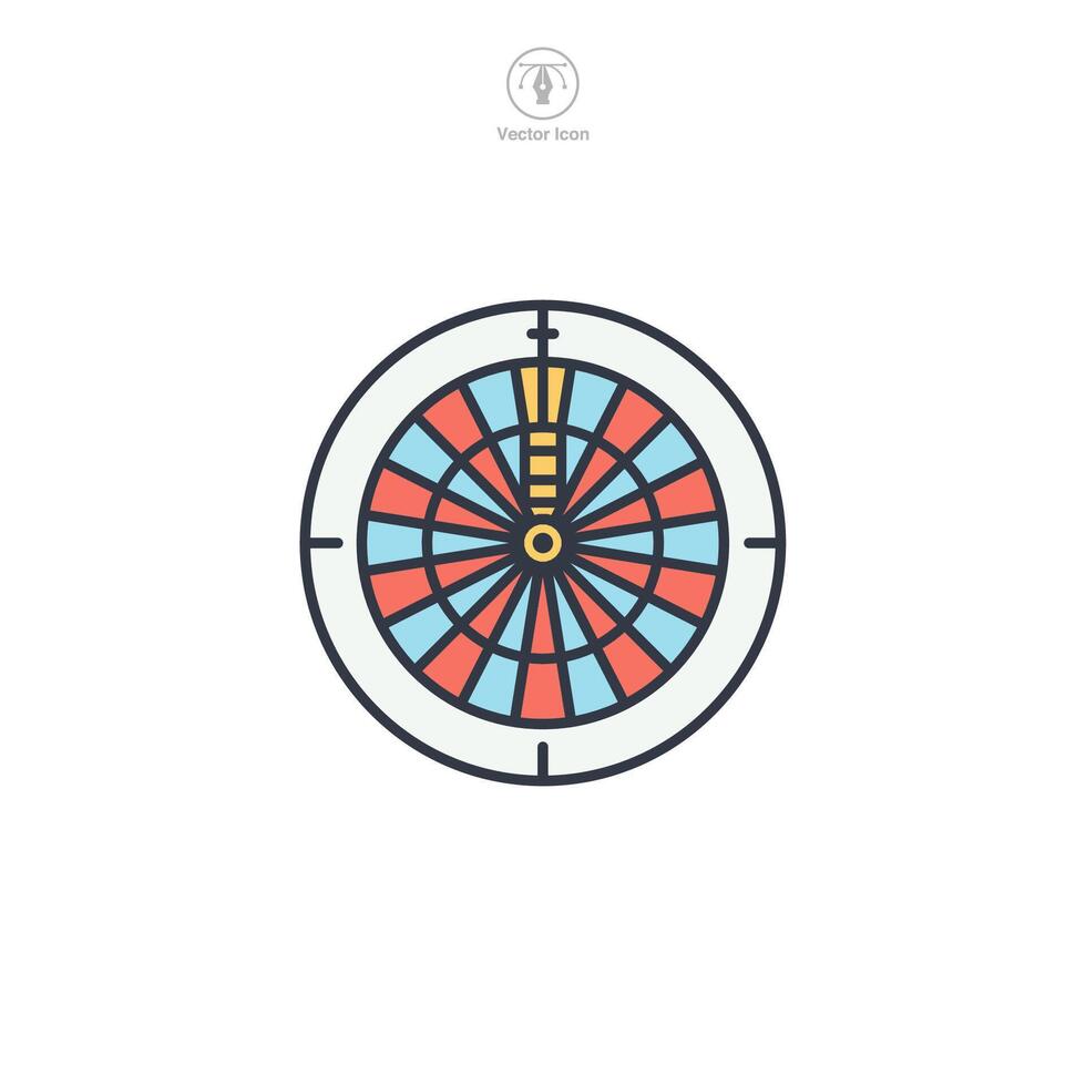 Target Dartboard Icon symbol illustration isolated on white background vector