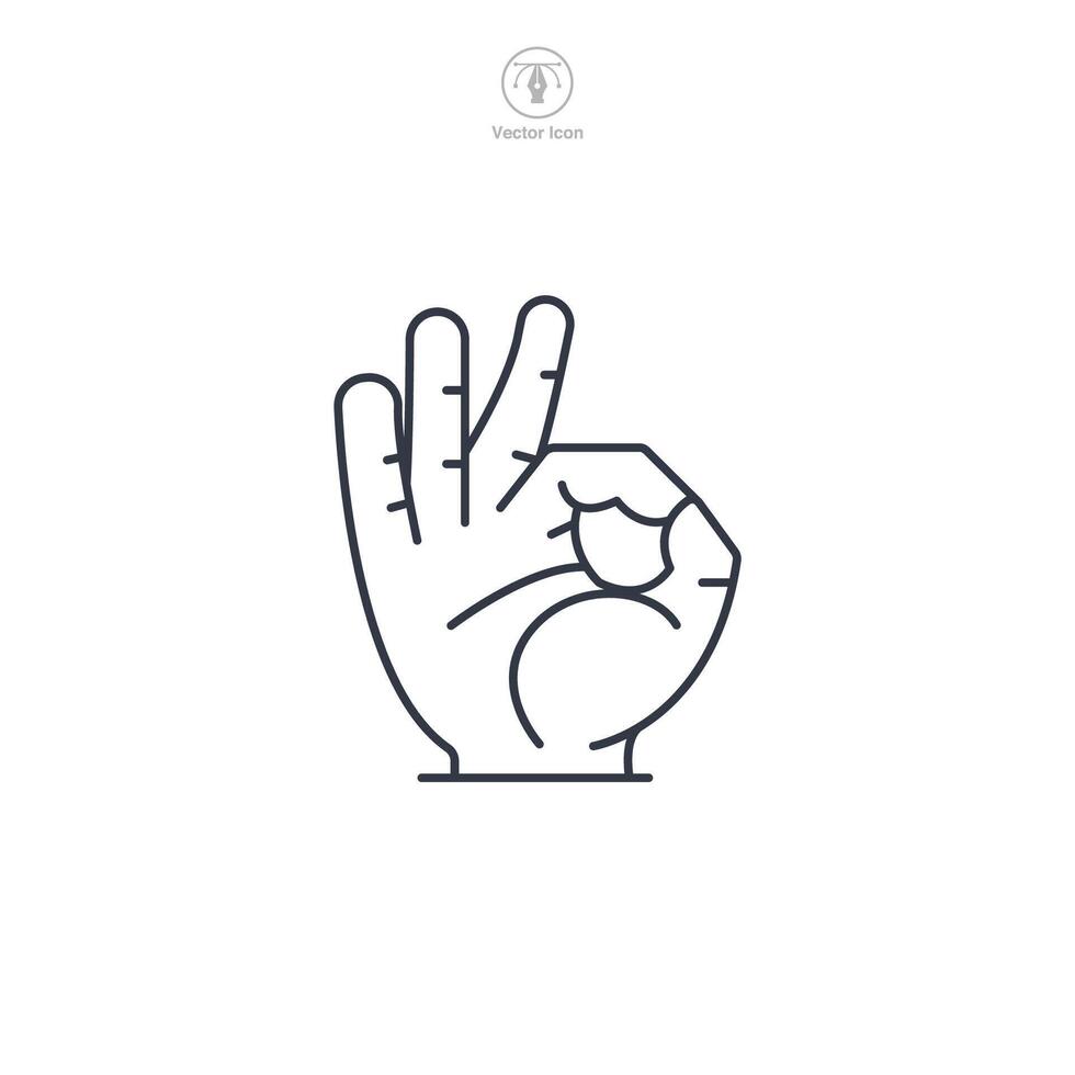 Hand Mudra Icon symbol illustration isolated on white background vector