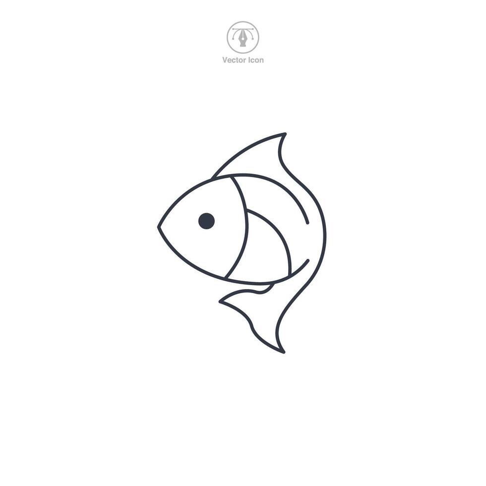 Fish Icon symbol illustration isolated on white background vector