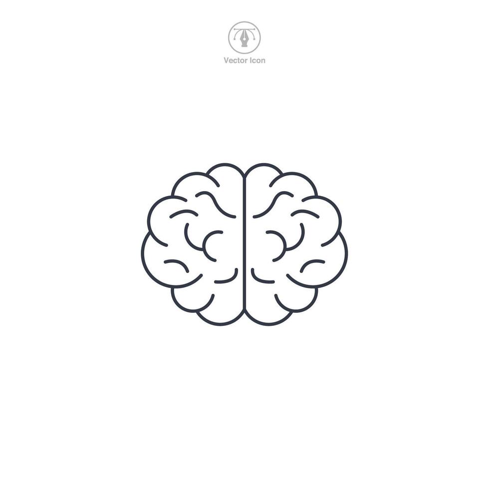 Human Brain Icon symbol illustration isolated on white background vector