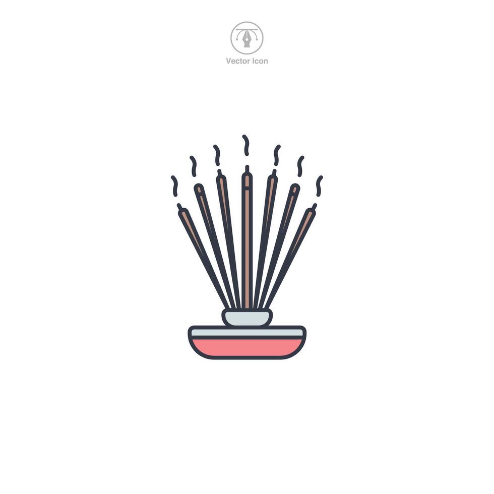 Incense Stick Icon symbol illustration isolated on white background vector