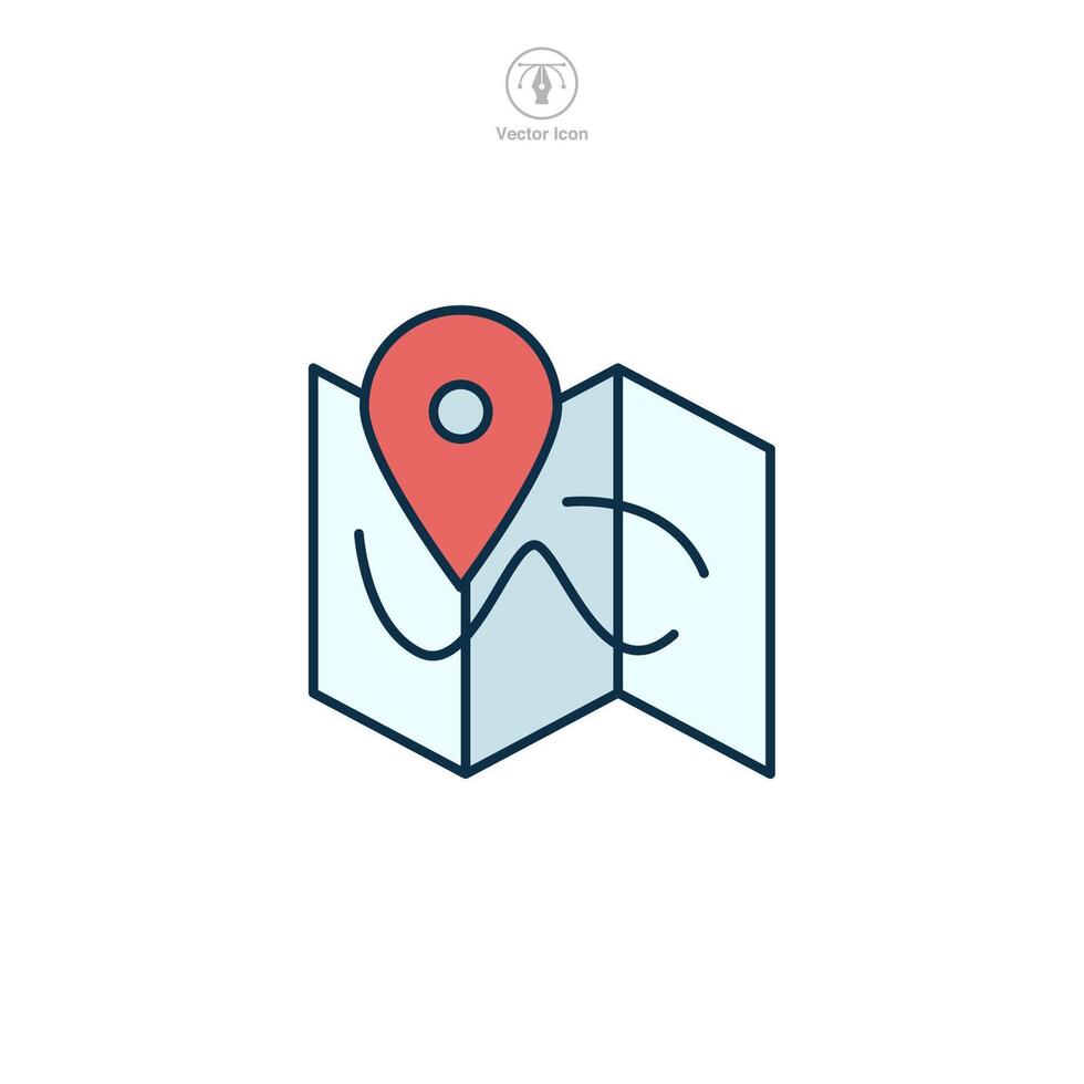 Map Icon symbol illustration isolated on white background vector