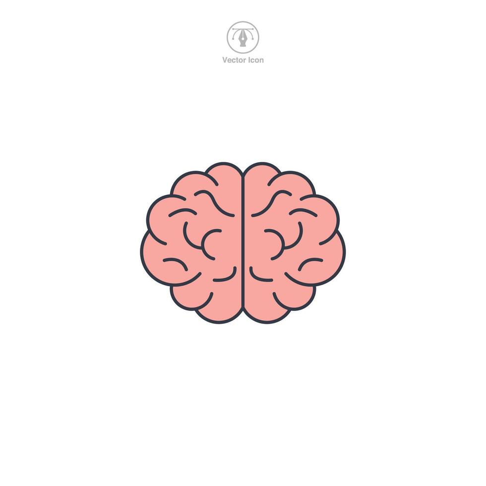 Human Brain Icon symbol illustration isolated on white background vector