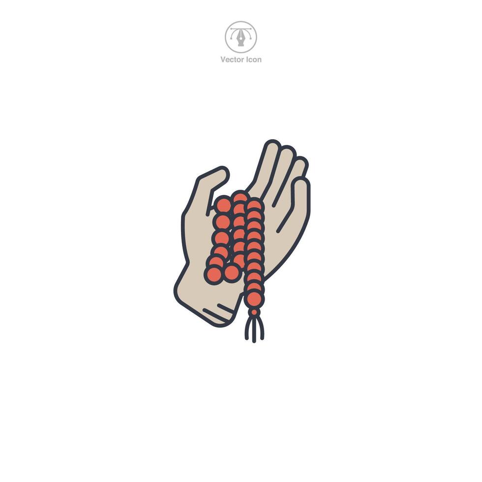 Mala Beads Icon symbol illustration isolated on white background vector