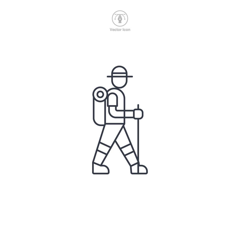 Hiker Icon symbol illustration isolated on white background vector