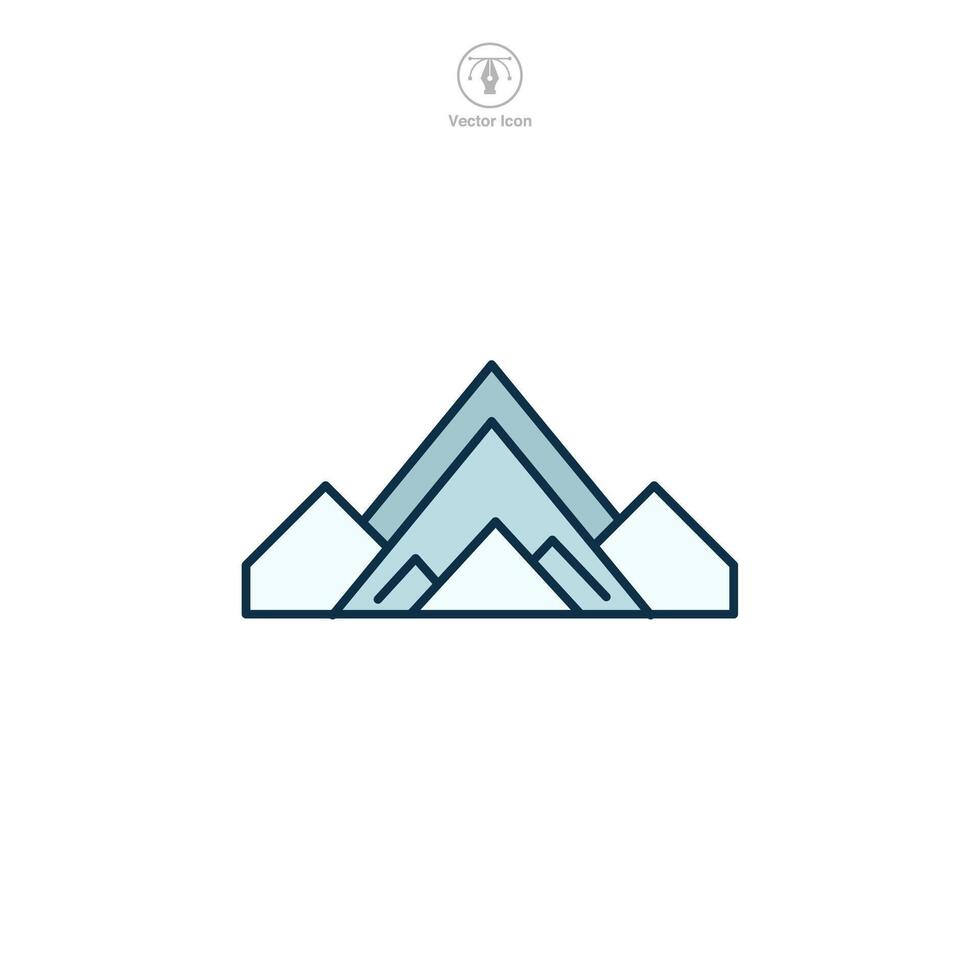Mountain Peak Icon symbol illustration isolated on white background vector