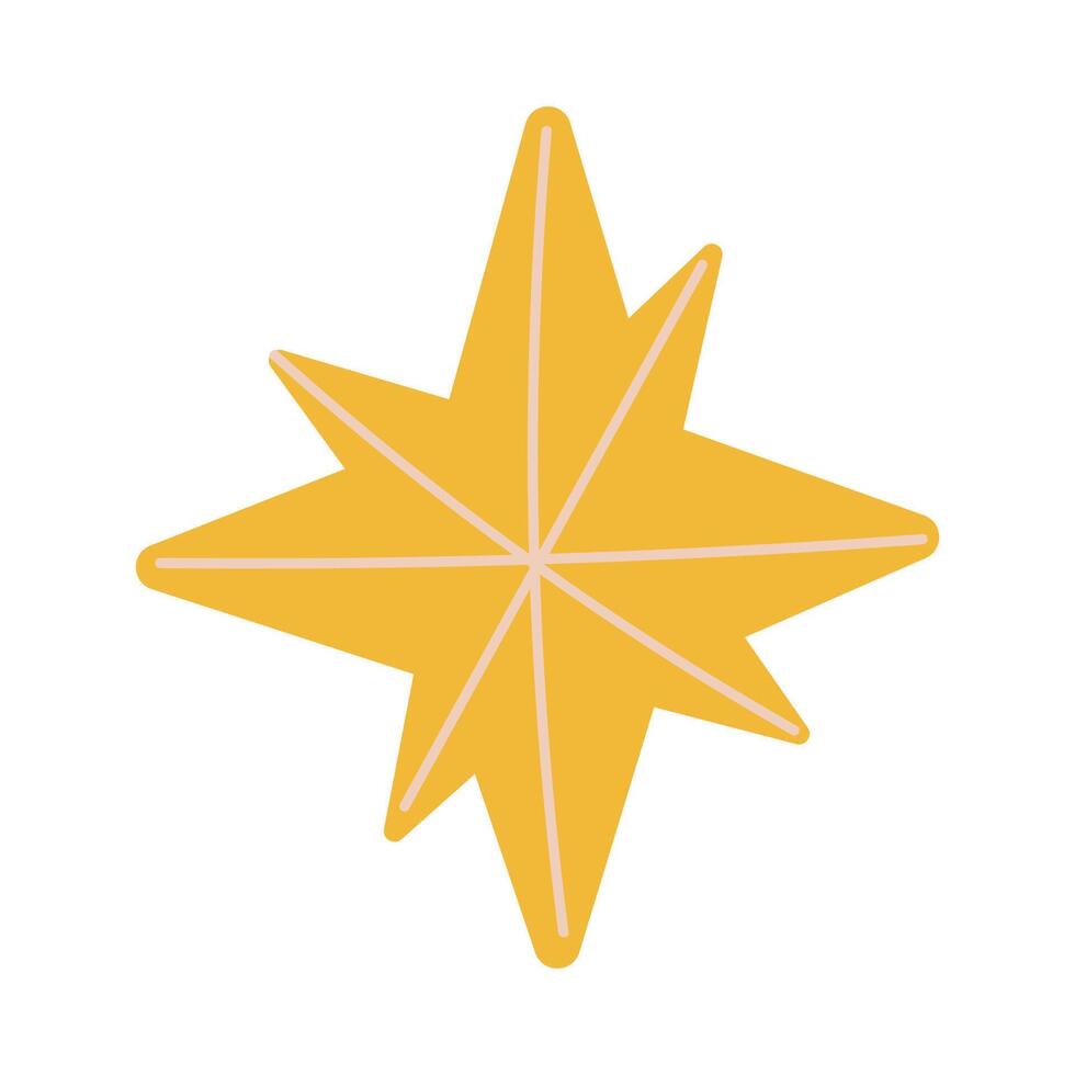 Christmas star hand drawn isolated on white background vector