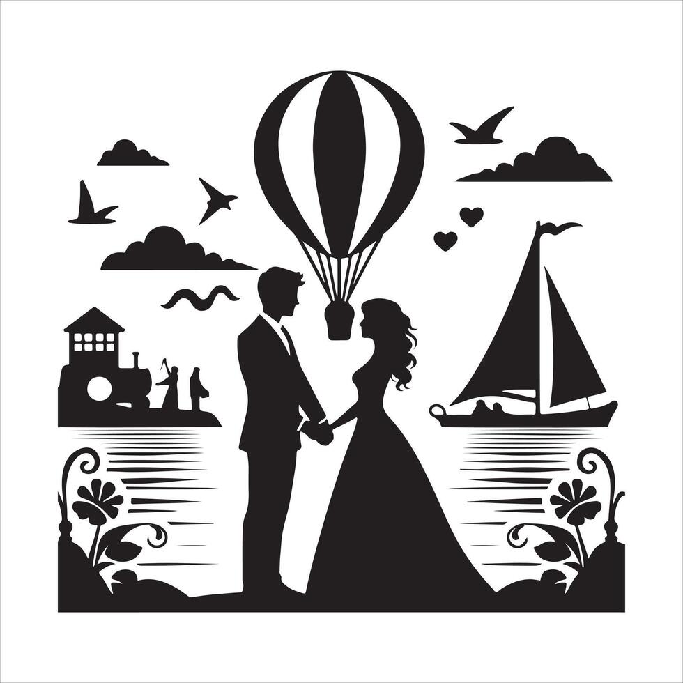Couple Art Illustration vector