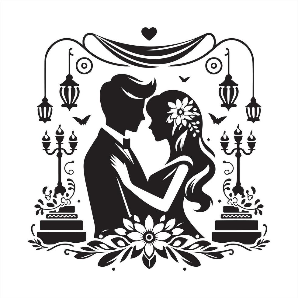 Couple Art Illustration vector