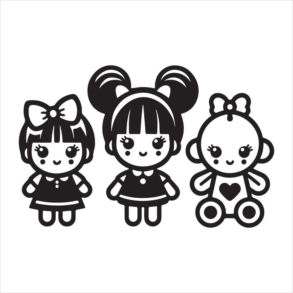 A Doll Art Illustration vector