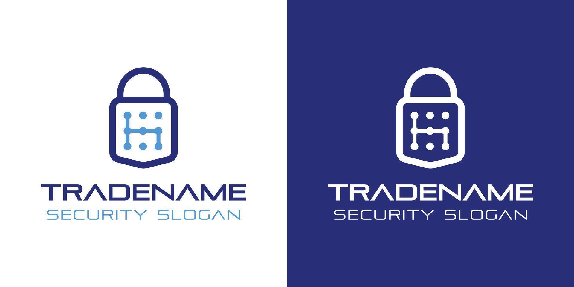 Initial H Lowercase Smart Lock Logo, Perfect for Digital Padlock and Residential Security Services vector