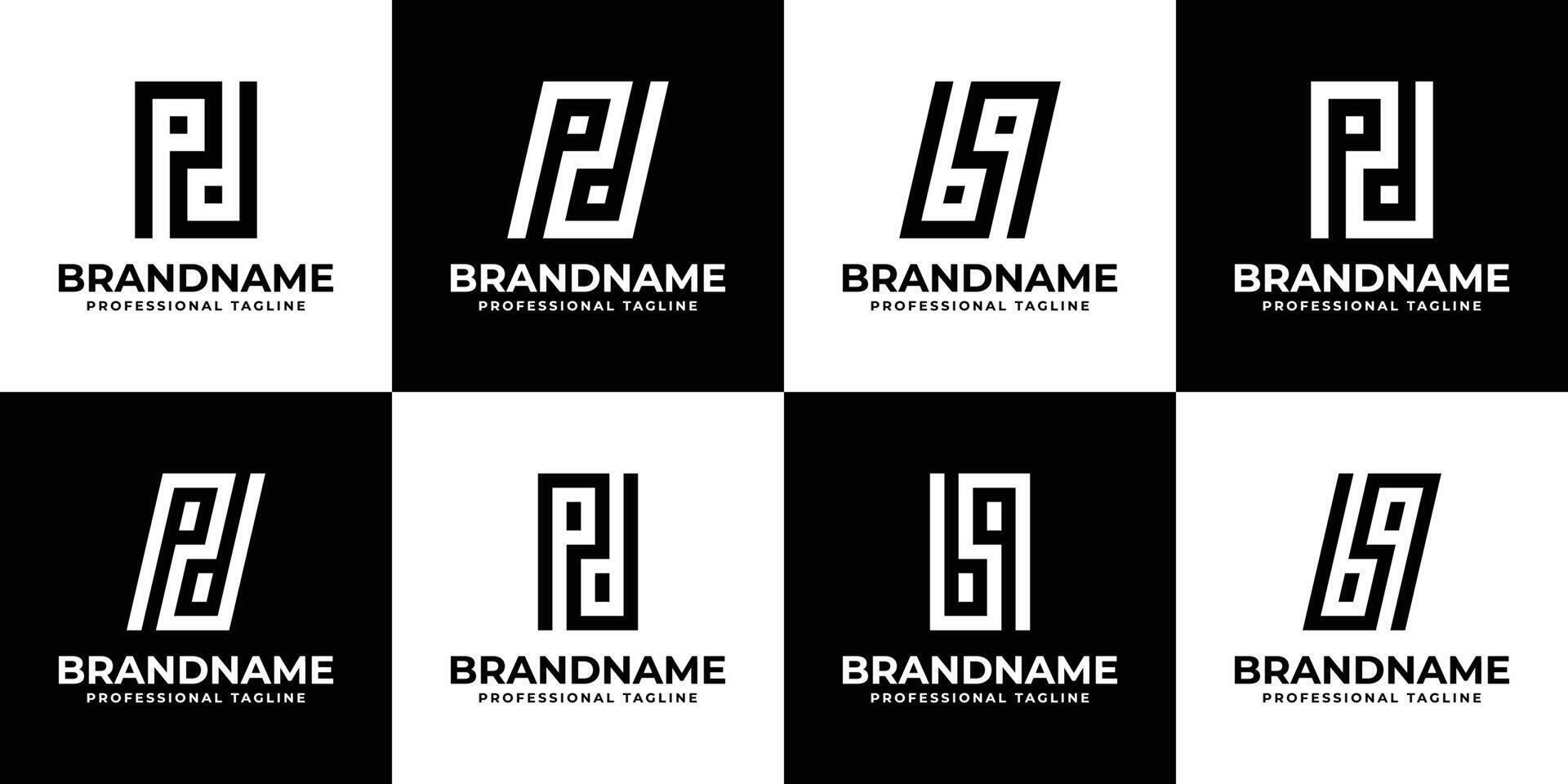 Letters PD and BQ Monogram Logo, suitable for any business PD, DP, BQ, or QB initials vector