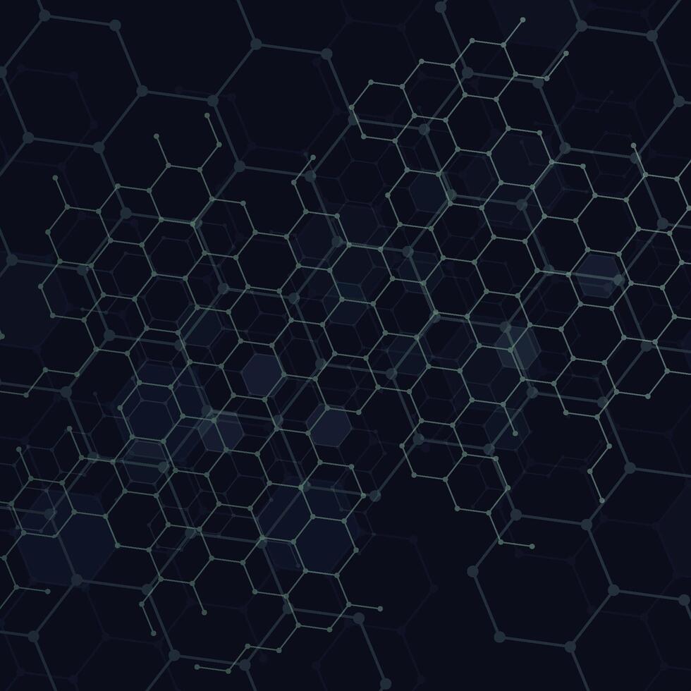 Gradient connection hexagon background. vector